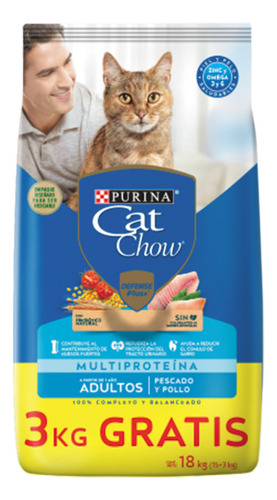 Alimento Purina Cat Chow Para Gato Adulto Sabor Pescado & Pollo En Bolsa De 18kg