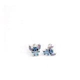 Broquel De Stich Disney Plata. 925 Aretes 