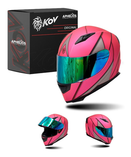 Casco Cerrado Kov Original Novak Blade Rosa Mate Certif Dot