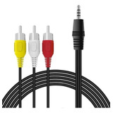 Cable 3 Rca A Mini Plug 3.5 Tv Audio Vídeo 1.5mt L4373