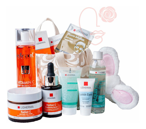 Kit Rutina Completa Radian C Vitamina C Bolso Vincha Y Pad