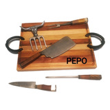 Tabla Asado Madera Dura Picar 40x30x3 Laser Bandeja Picadas 