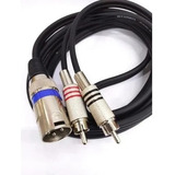 Cabo Xlr Macho 2 Rca Macho 10 Metros