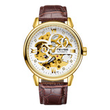 Reloj Tevise Skeleton White Mechanical Para Hombre A La Moda