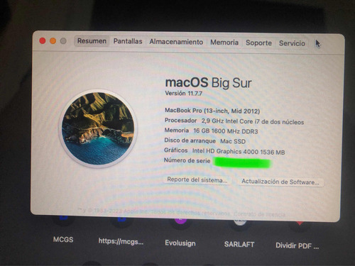 Macbook Pro 13 Core I7 16gb