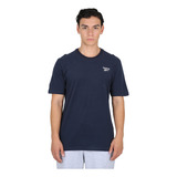 Remera Reebok Left Logo Hombre En Azul Marino | Moov