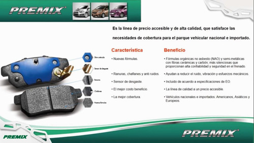 Pastillas Freno Para Chevrolet Optra 16v 99/ Del Premix Foto 7