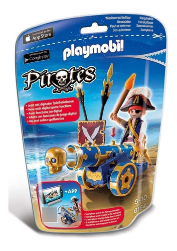 Playmobil 6164 Cañon Interactivo Azul Con Pirata Intek