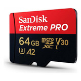 Cartão De Memória Micro Sd Sandisk Extreme Pro 64gb 170mb/s