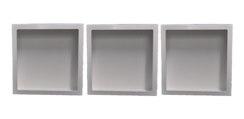 Trio De Nicho Simples Quadrado Pintado 31x31x12 Mdf Madeira