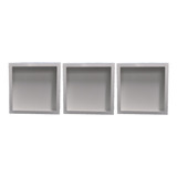 Trio De Nicho Simples Quadrado Pintado 31x31x12 Mdf Madeira