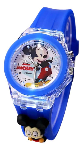 Reloj Con Luz Mickey O Minnie Mouse Pulsera Silicona