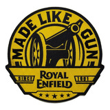 Parche Bordado Royal Enfield Made Like A Gun Color Amarillo