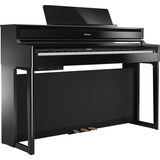 Roland Hp 704 Piano Digital Mueble Negro Pulido Brillante