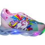 Zapatos Tenis De Luz O Luces De Unicornio Para Niña 