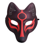 Máscara Facial Japonesa De Zorro Kabuki Para Halloween