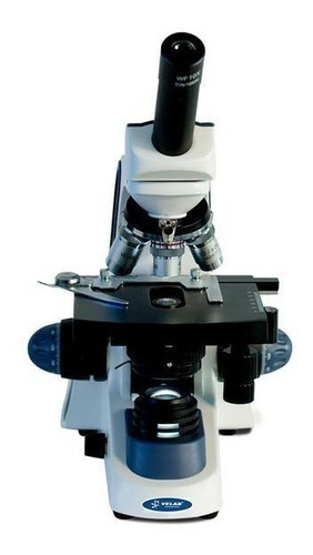 Microscopio Monocular Biológico Avanzado Mod. Ve-m5 Color Blanco Con Azul