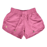 Short Infantil Tactel Feminino Liso Juvenil Moda Verão Praia