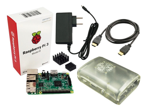 Kit Raspberry Pi3 B, Fonte, Case, Dissipadores E Hdmi