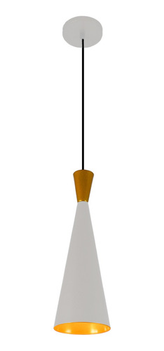 Luminária De Teto Pendente Cone Long Sofisticado Para Quarto