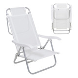 Cadeira Reclinável 6 Pos Sunny Alumínio Praia Sol Branca