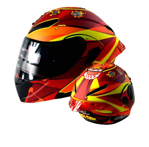 Casco Abatible Iron Racing Street Style Rojo Certificado Dot