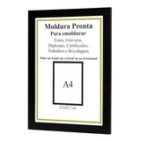 Porta Certificado A4 21x30 Diploma Quadro Foto Com Vidro Cor Preto