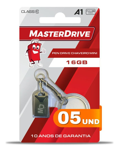 Kit 5 Mini Pendrive 16gb 2.0 Atacado Masterdrive Original