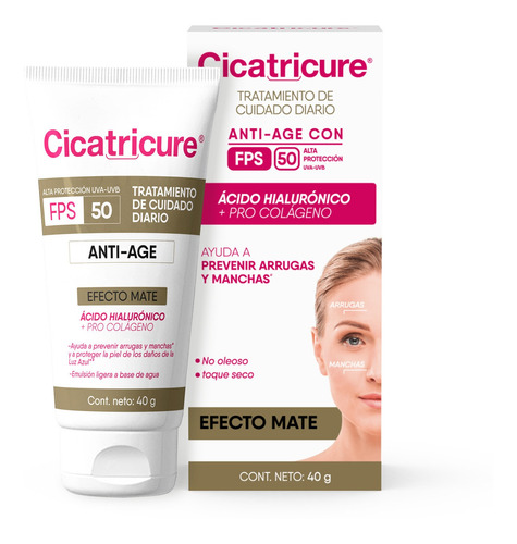 Cicatricure Crema Antiedad Fps 50 Efecto Mate 40g