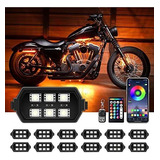 Chipcolor 12 Unids Motocicleta Led Kit De Luz, App Control R