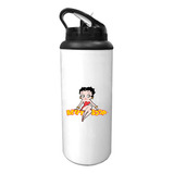 Botella Deportiva Hoppy Personalizado Betty Boop Color Blanco