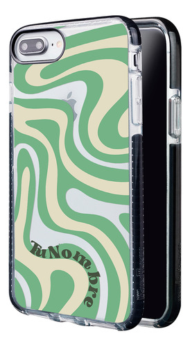 Funda Para iPhone Con Tu Nombre Para Mujer Curvas Verde