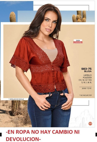 Blusa Cklass 983-75 Ladrillo Outlet/saldos Mchn