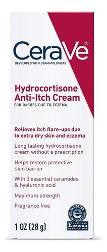 Crema Antipicazón Cerave Con Hidrocortisona Para Aliviar La Picazón, 28 G