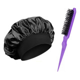 Set Gorro De Seda + Cepillo Pulidor Cabello Peinado Antifriz