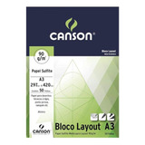 Bloco Papel Sulfite A3 Liso 90g 50 Folhas Canson
