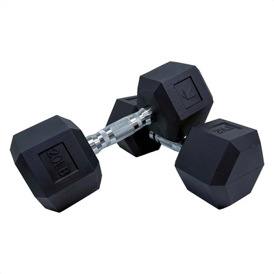 Kit De 2 Mancuernas Lincky Hexagonal Ejercicio Gym 20lb C\u002Fu Color Negro | Envío gratis