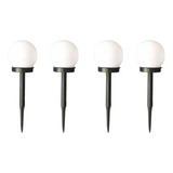 Pack 4 Foco Led Solar Estaca Tipo Globo Bola Para Jardín 