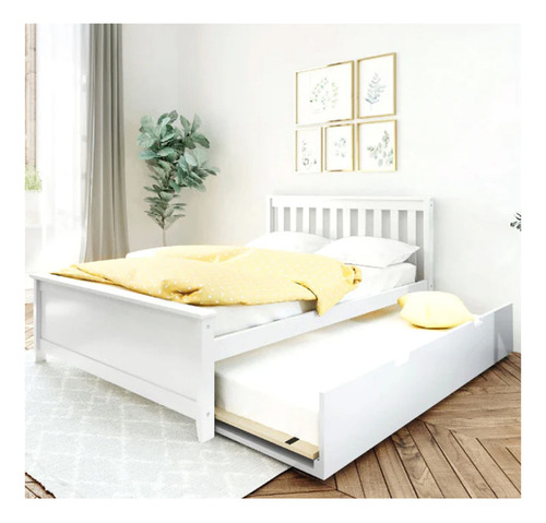 Mueble Cama Lilly Barnizado En Blanco Camas Son 2pzs Base