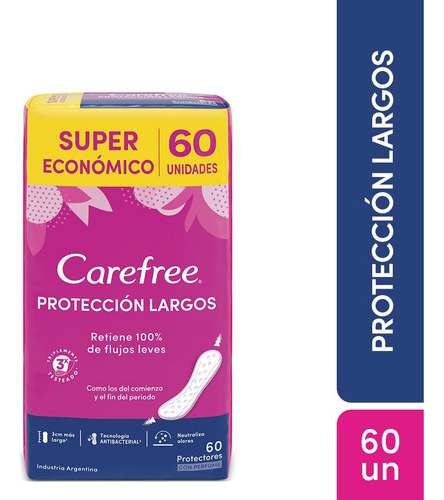 Protectores Diarios Carefree Proteccion Largos X60 Carefree