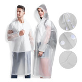 Kit 2 Capa De Chuva Impermeável Pvc Com Capuz Transparente