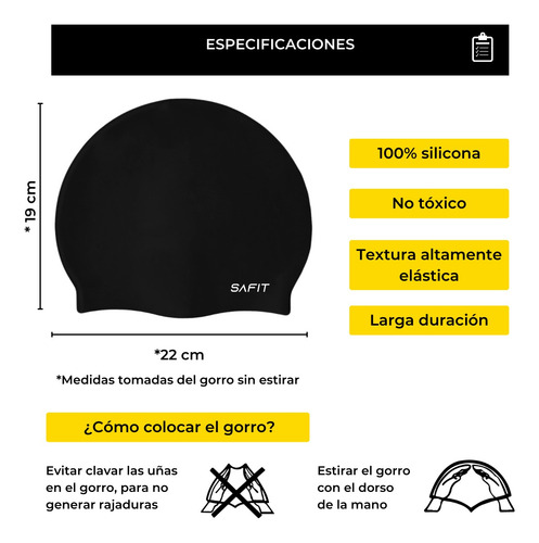 Gorra De Natacion Aquagym Silicona Larga Duracion Gorro De Natacion Silicona
