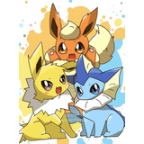 Kit Pintura Con Diamantes 5d Pokémon Anime Cuadrado Evee