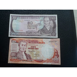 2 Billetes De Colombia 50 Y 100 Pesos Oro Circulados