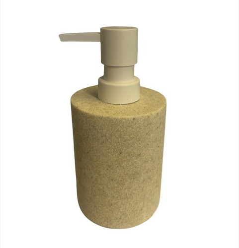 Dispenser Dosificador Jabon Liquido Baño Resina Simil Piedra Color Crema