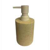 Dispenser Dosificador Jabon Liquido Baño Resina Simil Piedra Color Crema