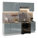 Cocina Integral Luna Lux Madesa Con Acessorios 240cm BLG Color Blanco/gris