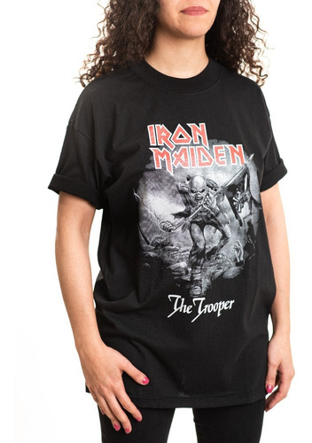 Remera Iron Maiden Trooper Algodón Laser Rock