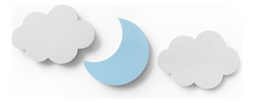 Set De 3 Lámparas De Pared De Nubes Color Blanco Para Bebé