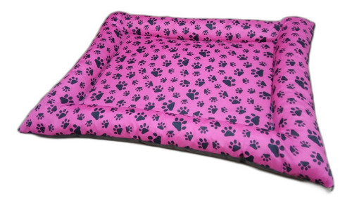 Cama Para Cachorro Pet Impermeável 65x55 Zíper Lavável M Cor Colchonete M - Rosa Pata